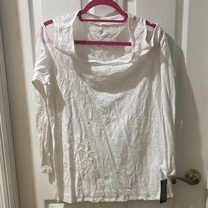 INC International Concepts White Long Sleeve Top